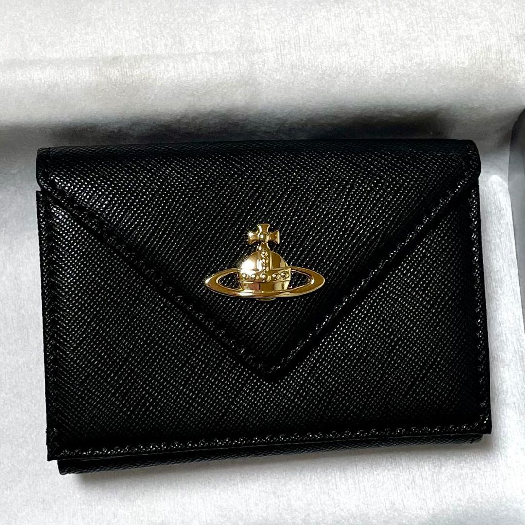 Vivienne Westwood 三つ折りミニ財布　黒　165VW748