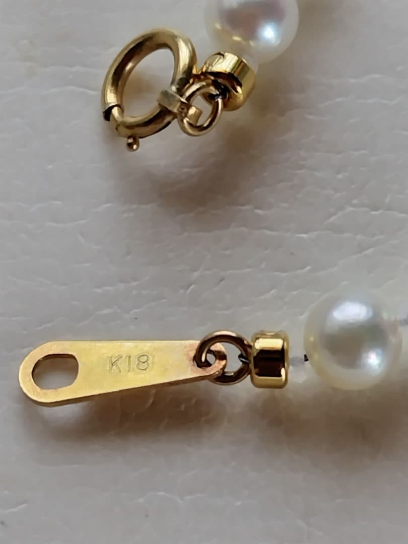 K18 アコヤ真珠ベビーパール、あこや砂芥子パールの、ネックレス