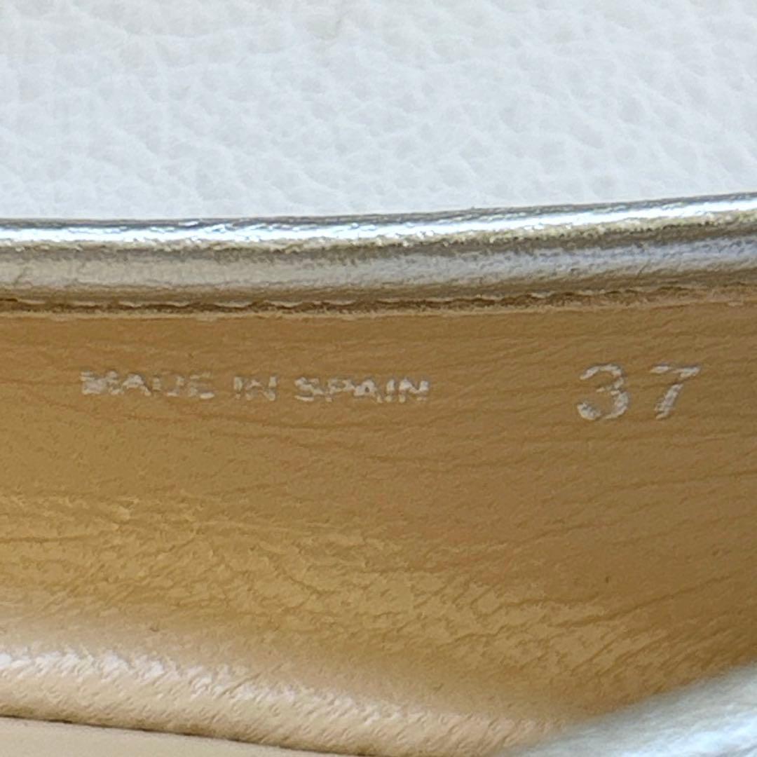 美品✨JIMMY CHOO グリッター フラットシューズ シルバー 37