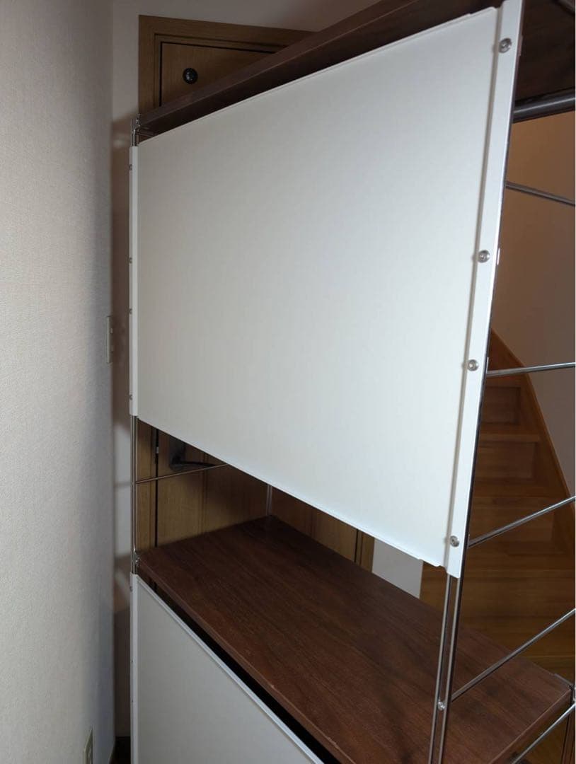 ■送料込■無印 ステンレスユニットシェルフ ウォールナット 衣類収納棚シェルフ