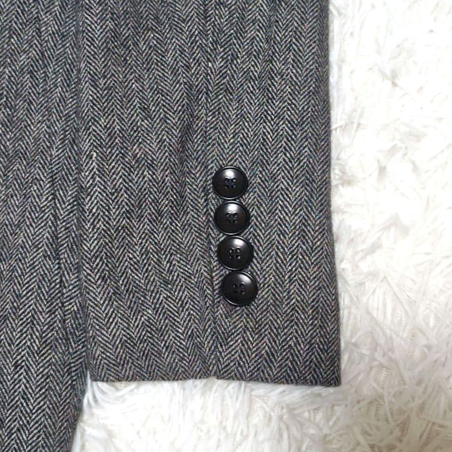 未使用級　アンコロック　ヘリンボーン　ウールコート　ユニセックス　ラップ