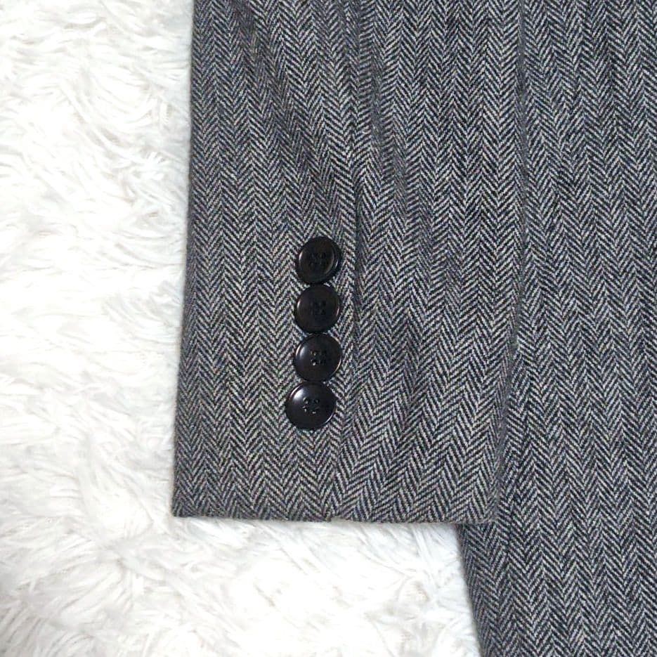 未使用級　アンコロック　ヘリンボーン　ウールコート　ユニセックス　ラップ