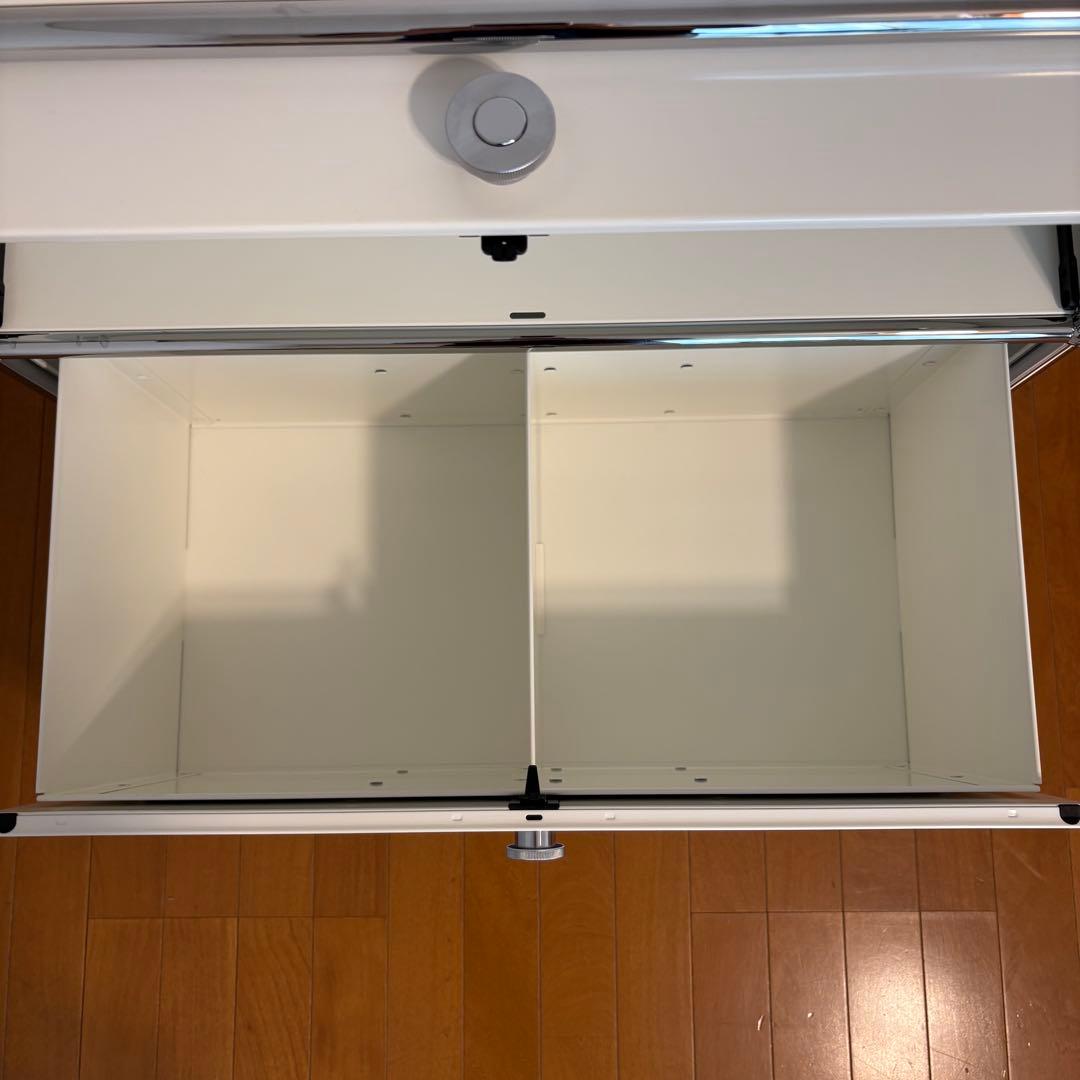 USMハラー サイドボード キャビネット フリップアップドア 引き出し ホワイト