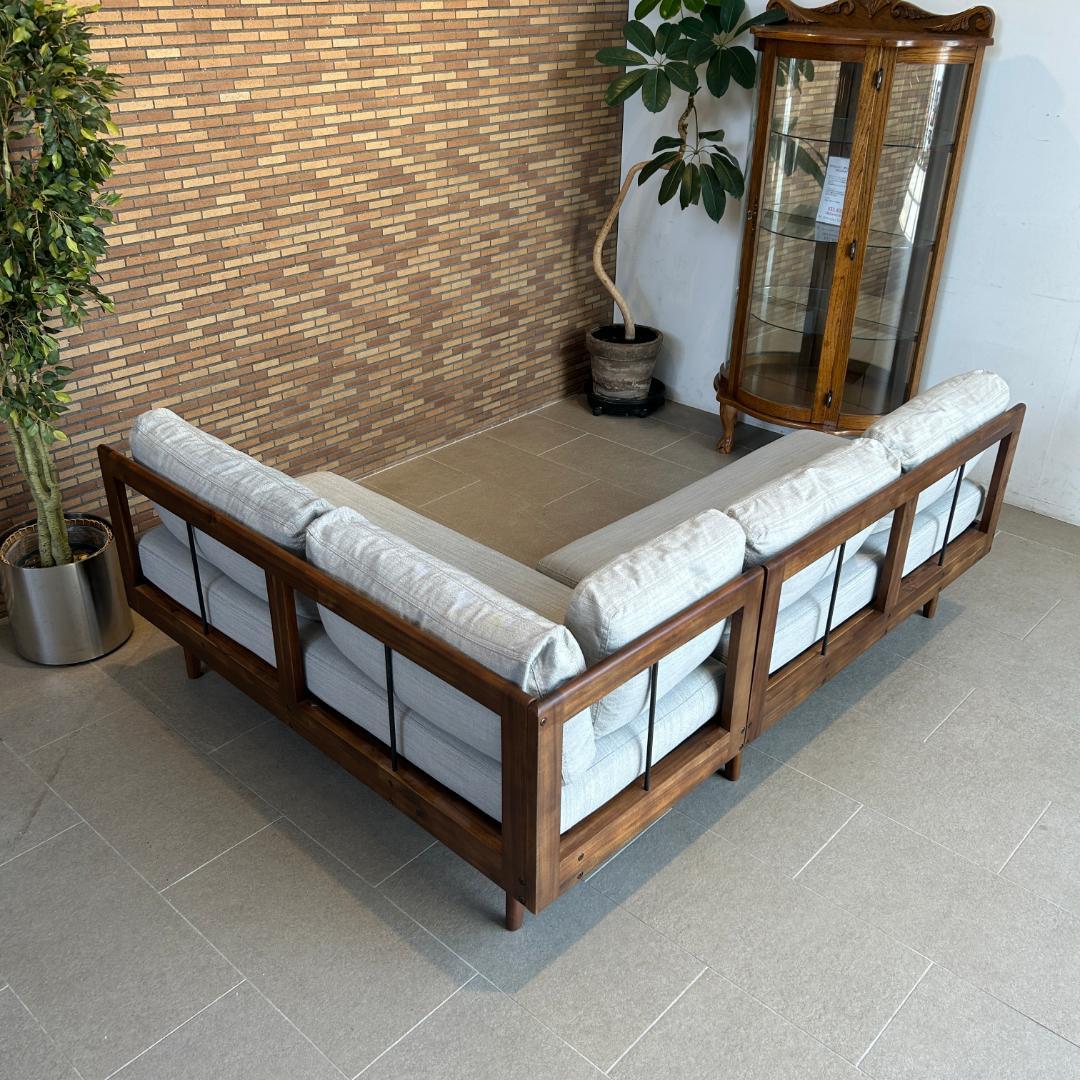 ２個口のa 美品 ♥ unico　ウニコ　コーナーソファー ベンチセット