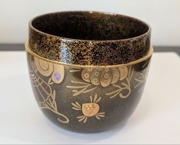 個人秘蔵-茶道具さま専用『海松貝蒔絵』大棗　新家新斎作　棗　茶器　螺鈿　内金梨子