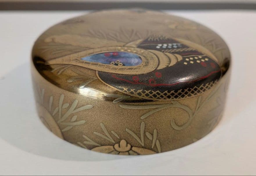 個人秘蔵-茶道具さま専用『海松貝蒔絵』大棗　新家新斎作　棗　茶器　螺鈿　内金梨子