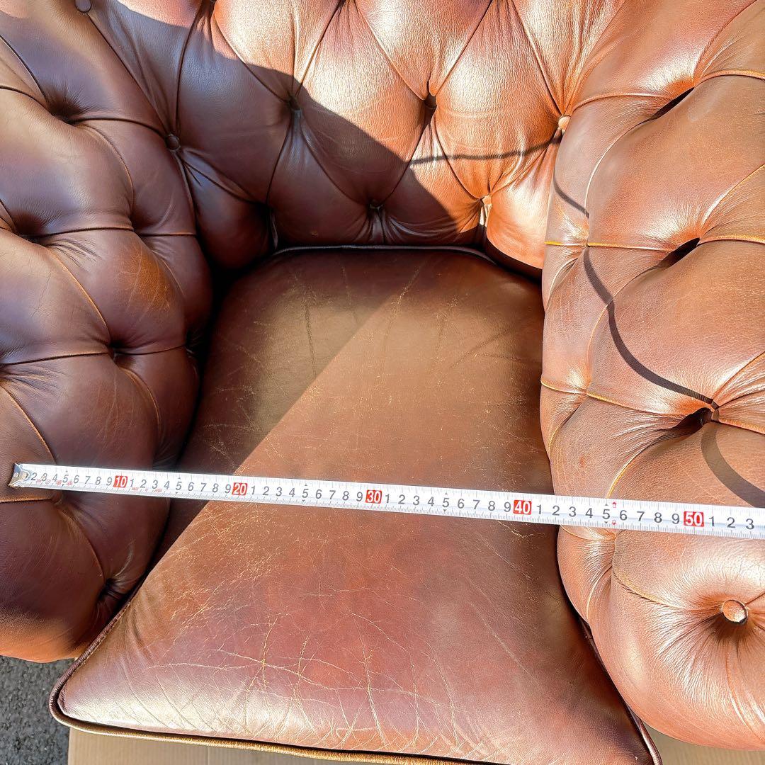 1★送料込み★チェスターフィールドソファ 一人掛け【神奈川県厚木市引取可】