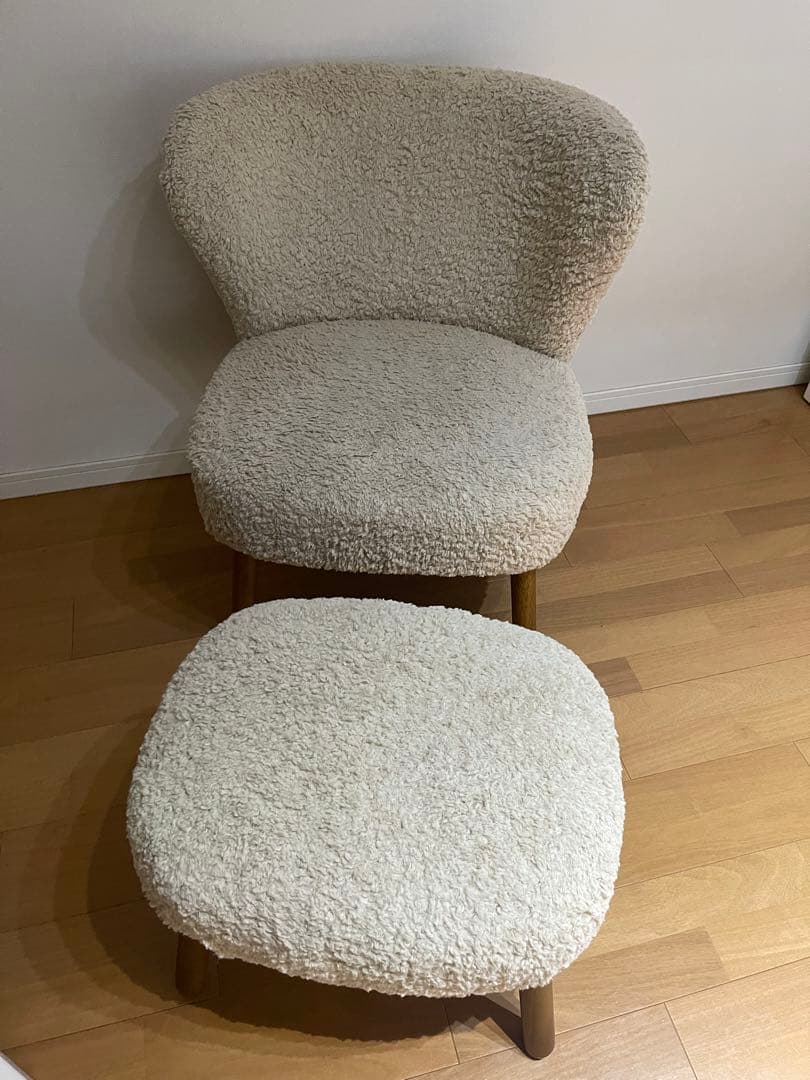 【セット】アームチェアナチュラルカラー　テリー　スツールセット