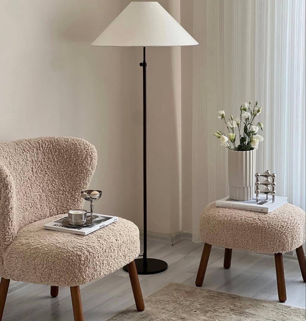 【セット】アームチェアナチュラルカラー　テリー　スツールセット