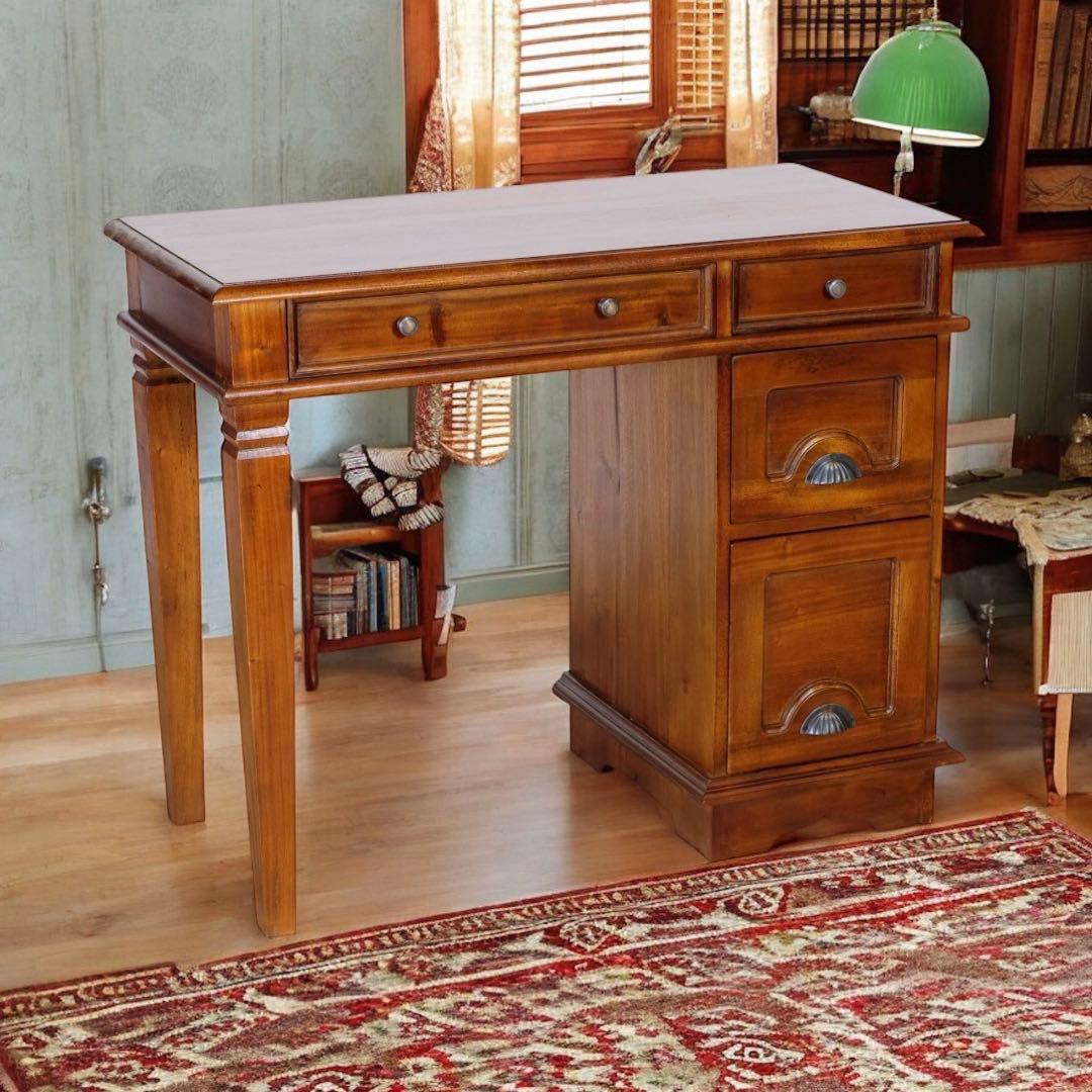 O 新品 アジアン デスク アンティーク カントリー 書斎 カフェ 机 テーブル