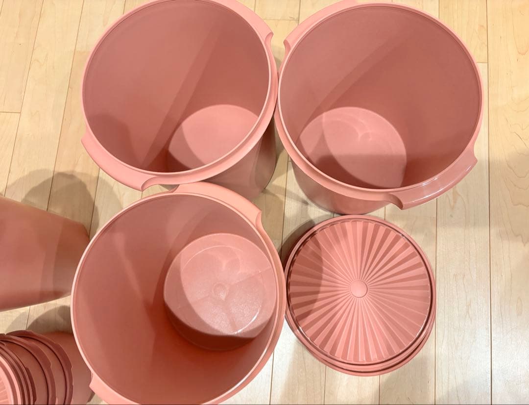 タッパーウェア　マキシデコレーター　サーモンピンク　8個セット