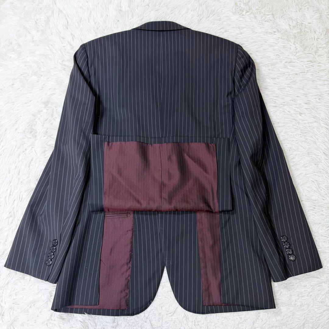 【高級/伊製生地】メンズビギ セットアップ スーツ SUPER 110'S 紺