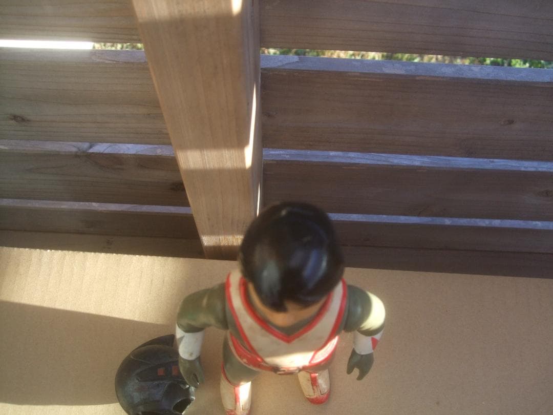 当時物★TBS・旧バンダイ・シルバー仮面★面取り・ソフビ・25㎝