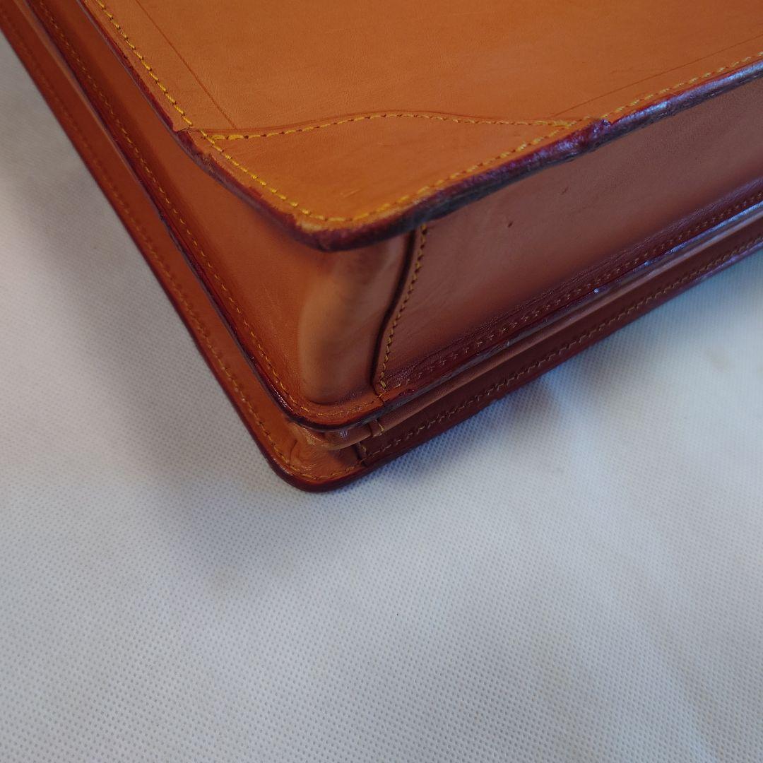 FIVEWOODSオレンジ レザービジネスバッグ（保管袋付き：PRADA）