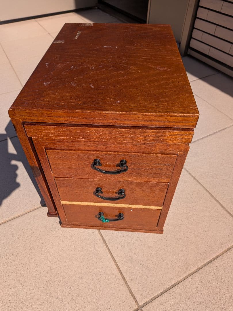 （送料無料）文机　折りたたみ　アンティーク　レトロ　家具　和　3段引き出し