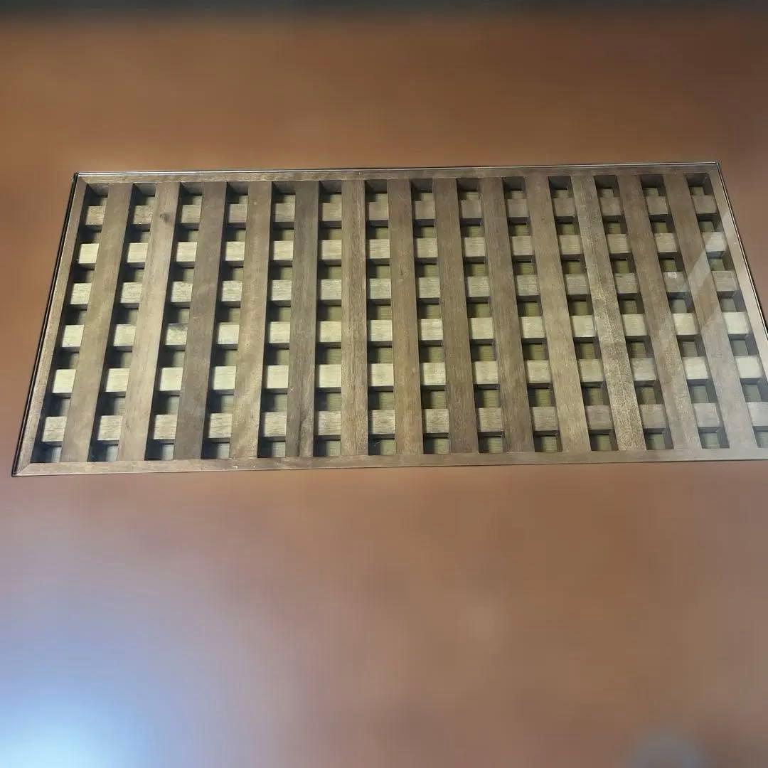 木製ブラウン家具調こたつ 格子デザイン