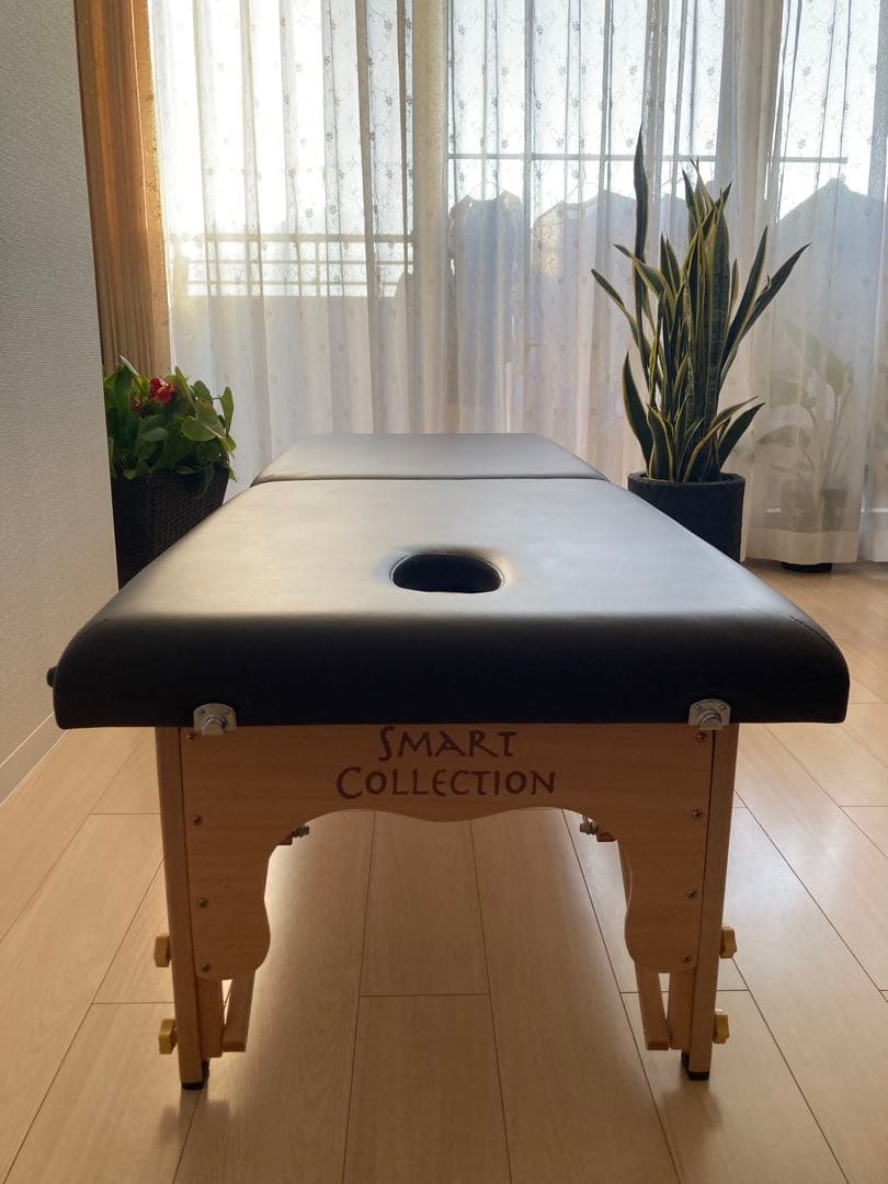 軽量　折りたたみ　マッサージベッド ブラウン　キャリーバッグ付　簡単組立　木製