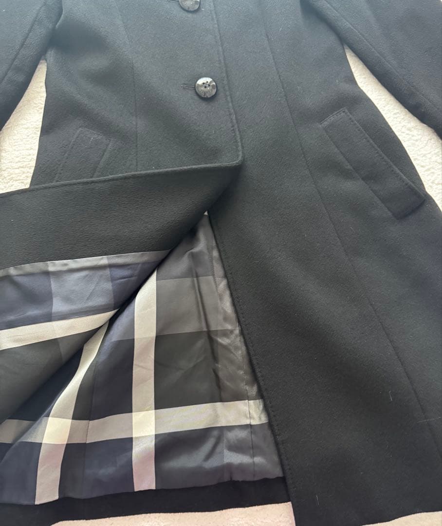 BLUE LABEL CRESTBRIDGE ブラック　カシミヤコート 38