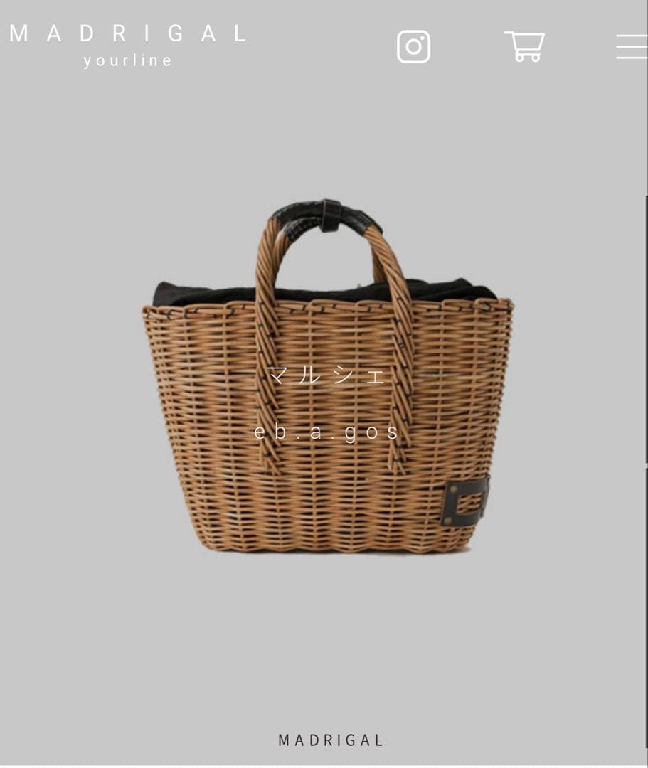 ebagos エバゴス　マルシェ　ブライドルレザー×紅籐　BLACK 定番トート