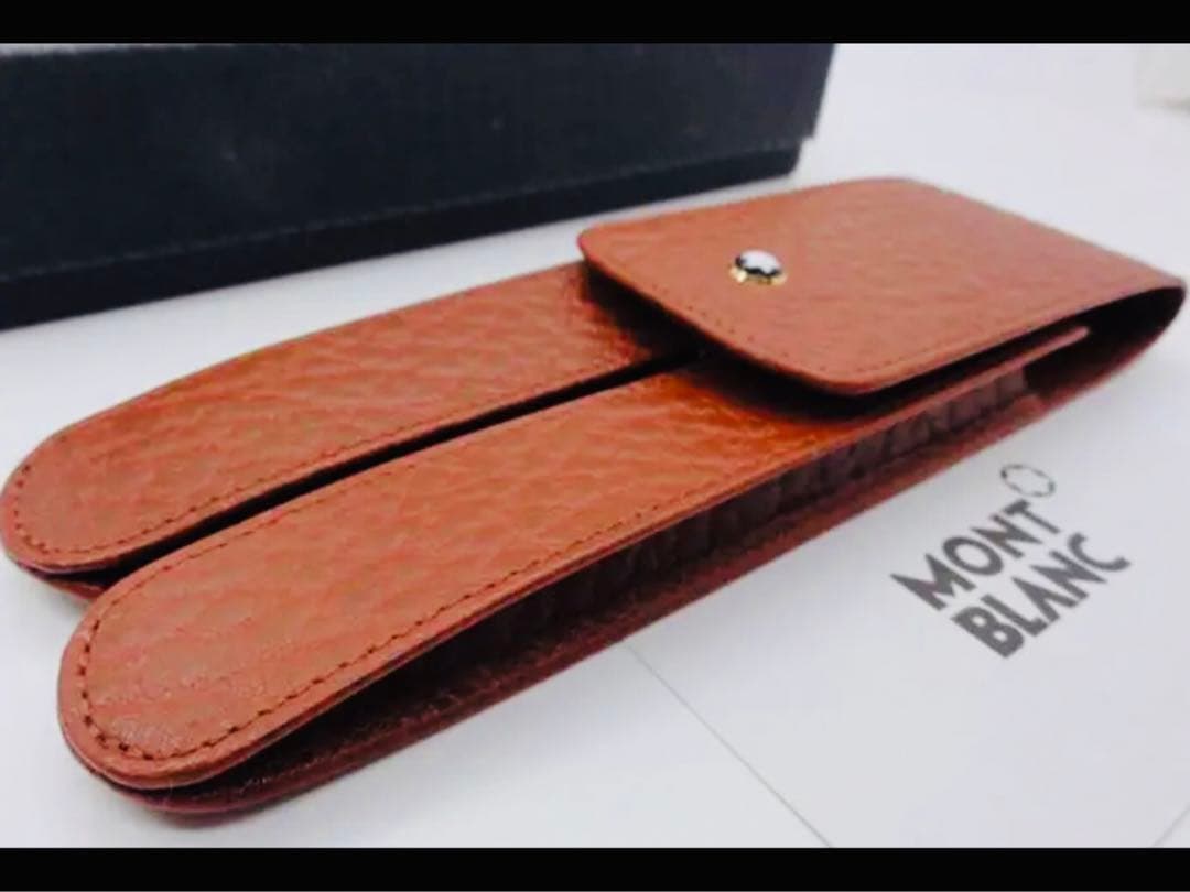 ⭐️金運を呼ぶリッチブラウン⭐️モンブラン社製本革製ペンポーチGLOVE⭐️未使用！⭐️
