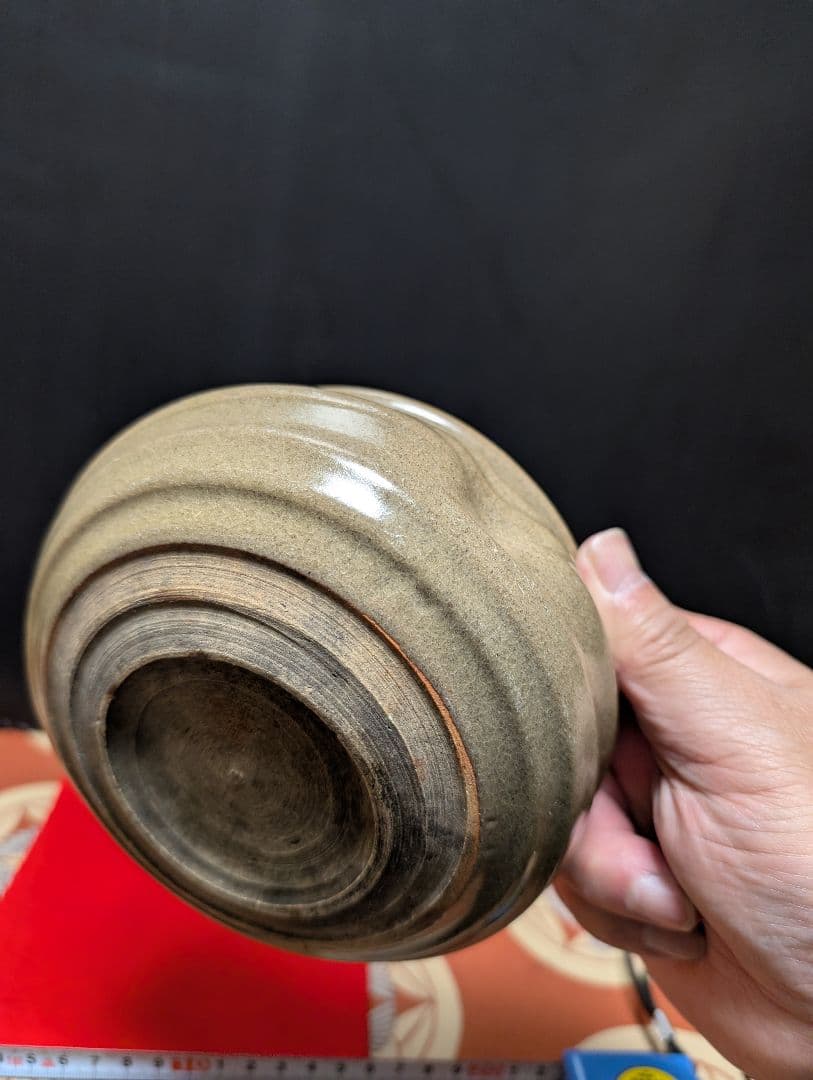 金色 陶器 丸型 茶道具水指