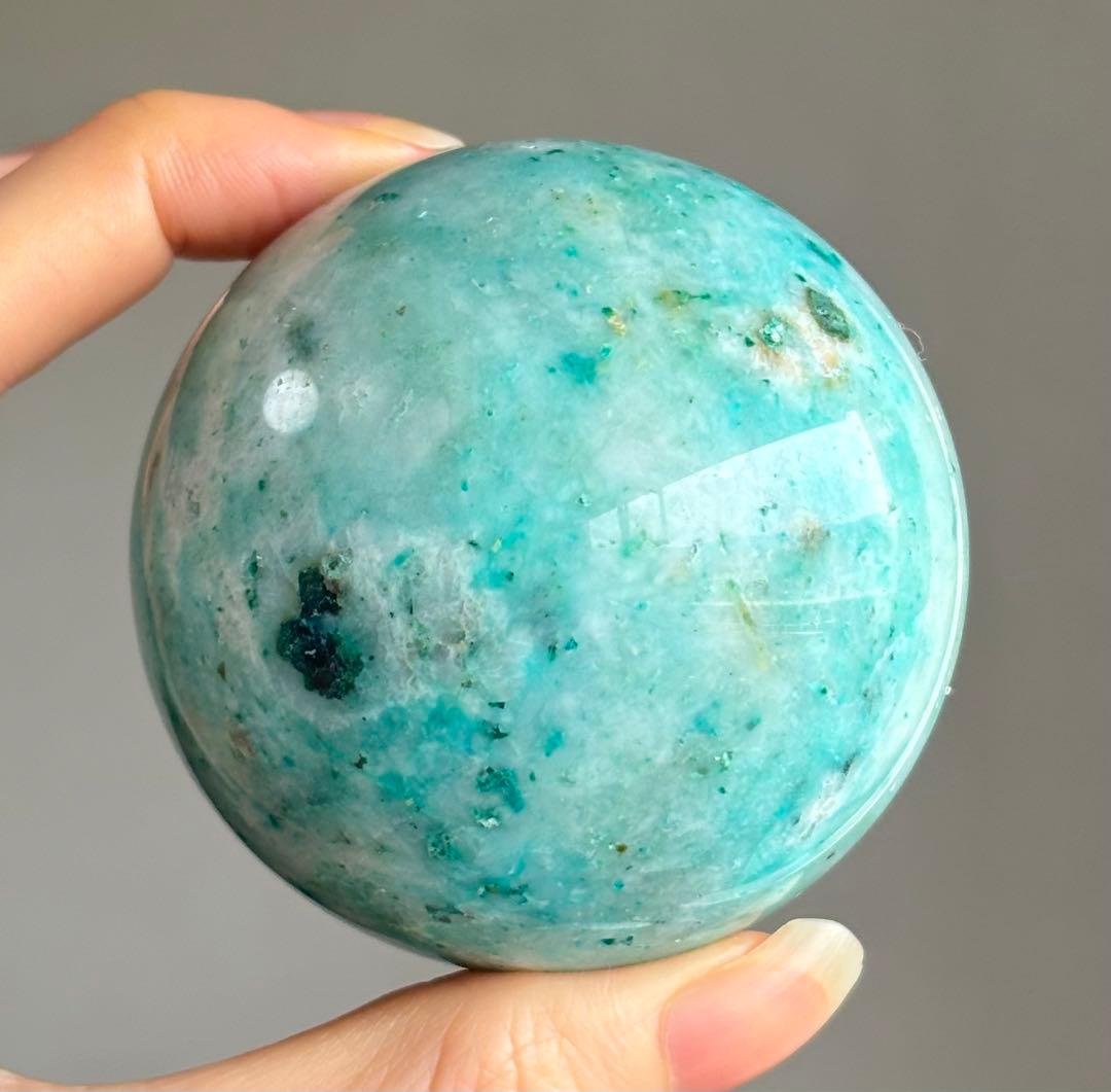 高品質　フェニックスストーン　スフィア　天然石　クリソコラ