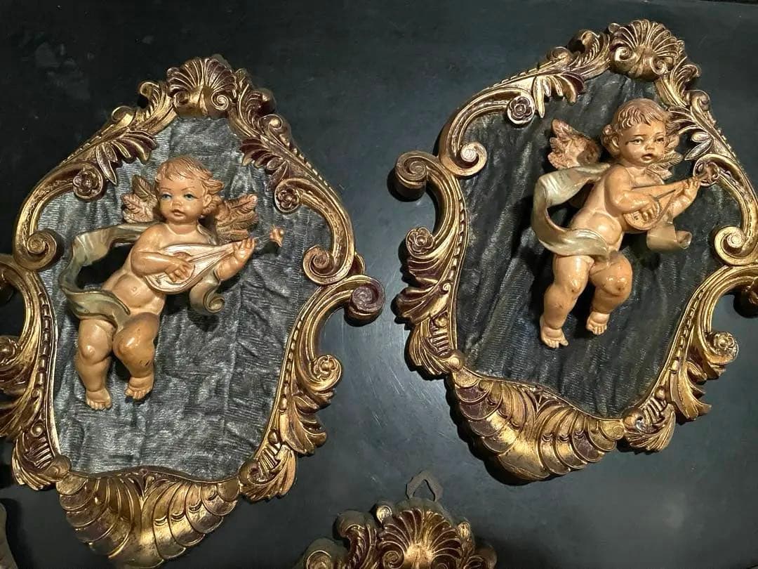 11枚セット　天使のフレーム　イタリア　ディポセ　3D立体的天使　ヴィンテージ