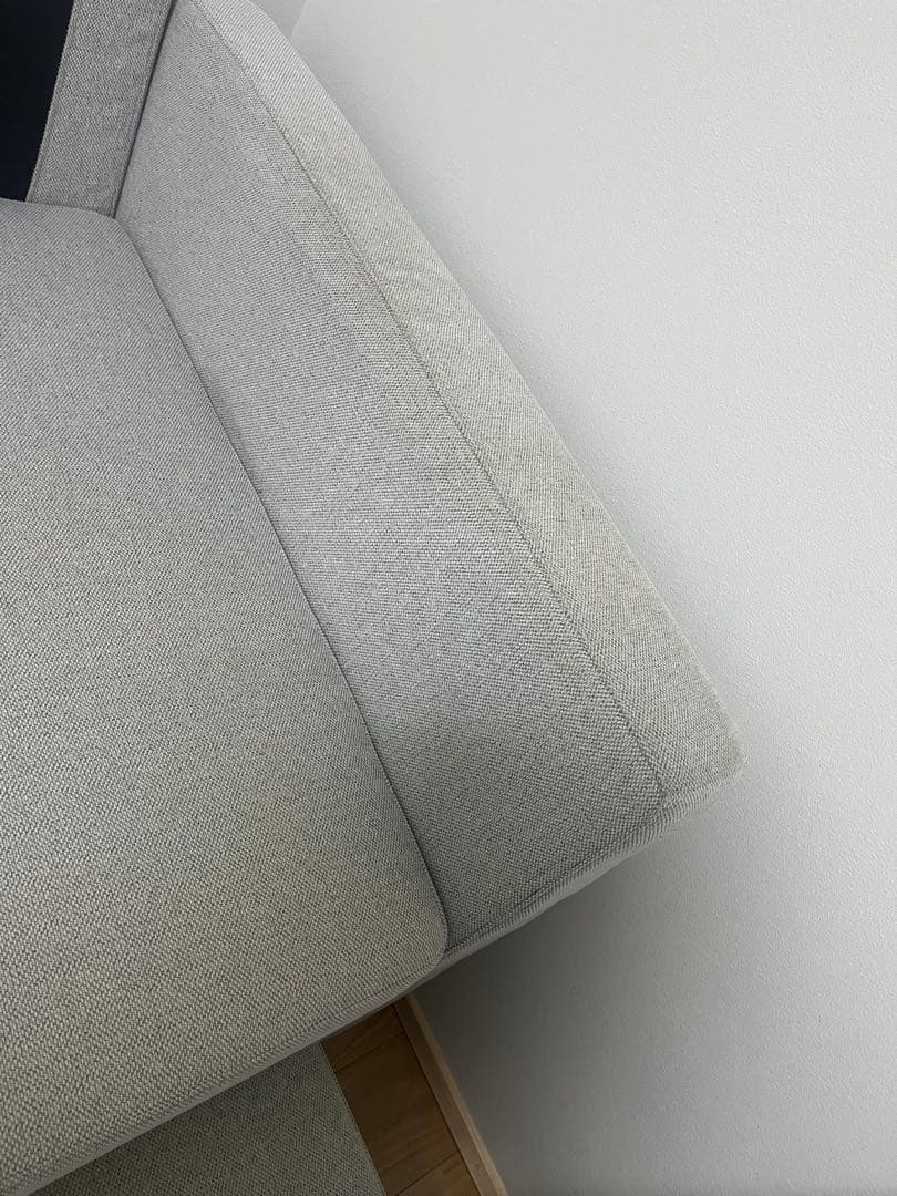 【スノー】ニトリ　カウチソファ ライトグレー 収納付き