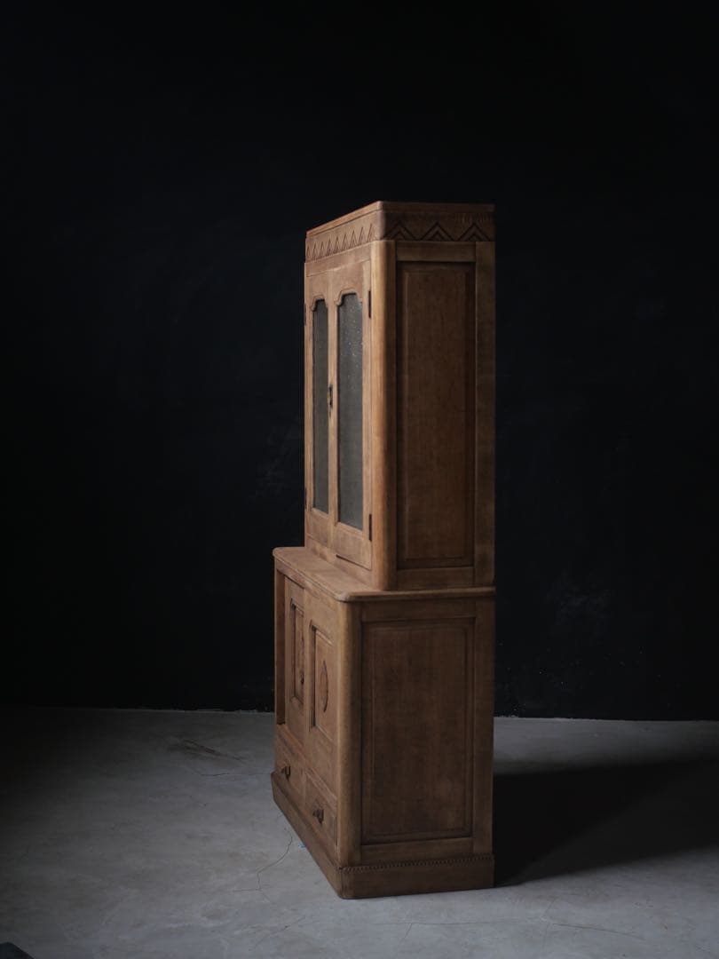 食器棚　ダイヤガラス　収納　器　食器　古家具　古道具　アンティーク　昭和レトロ