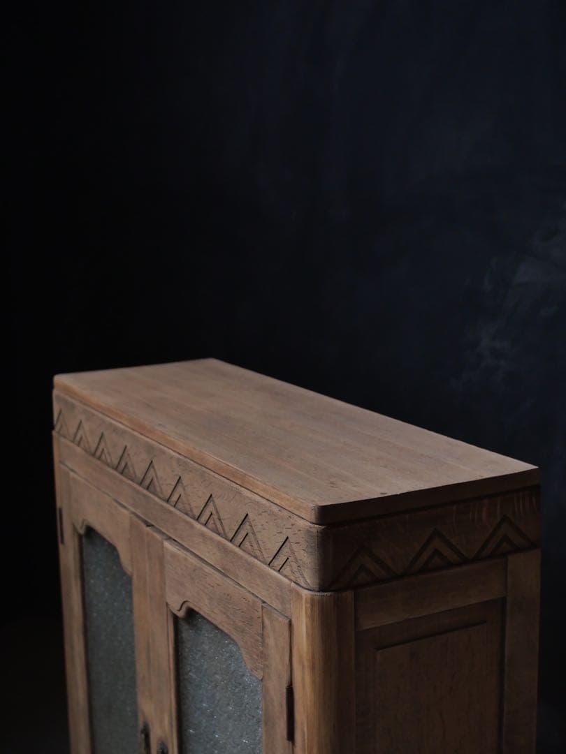 食器棚　ダイヤガラス　収納　器　食器　古家具　古道具　アンティーク　昭和レトロ