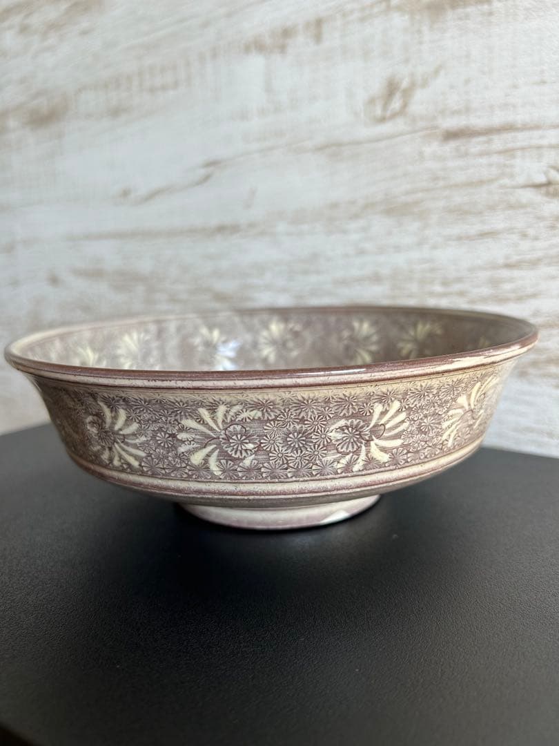 森里陶楽 平安陶楽 紫三島 鉢 菓子器 三島手 希少 象嵌 作家さん