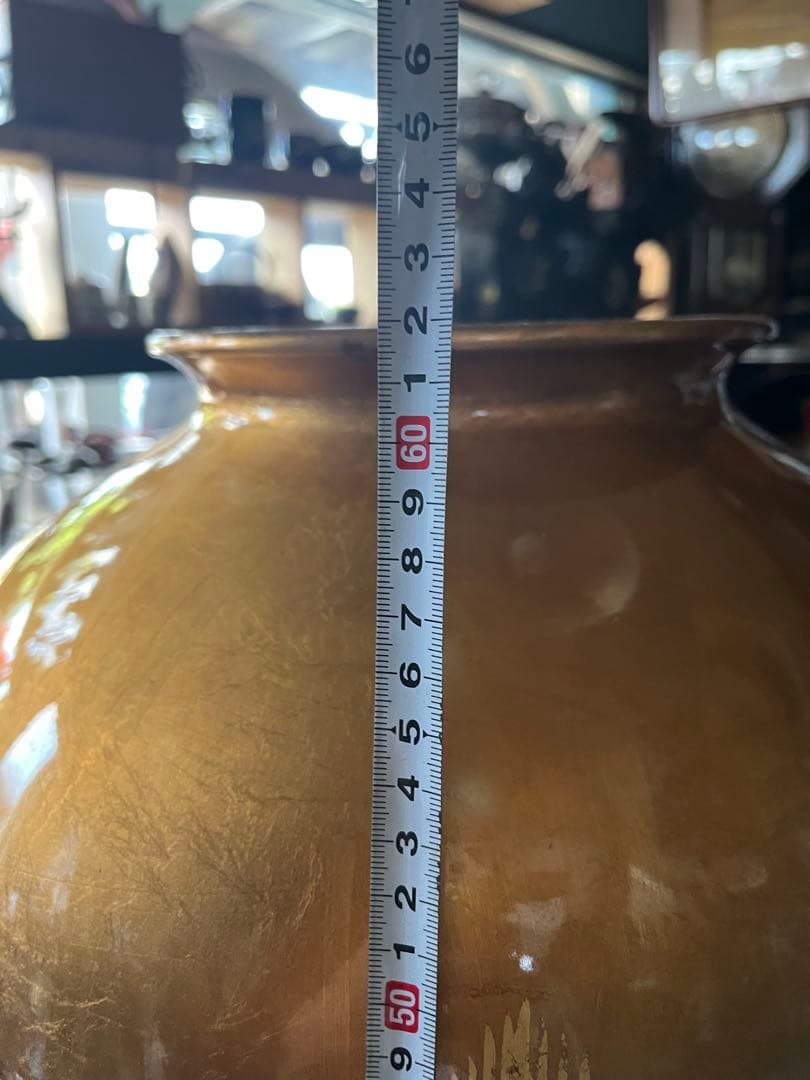 金箔の花瓶、特大花瓶、金箔花瓶、 高さ62センチ、金箔の麦の花瓶