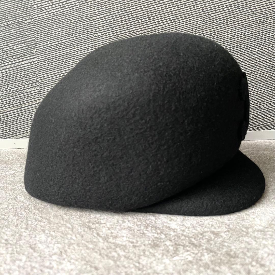 未使用級★セリーヌ　トリオンフ　フェルトキャップ　ウール　レディース　黒　57