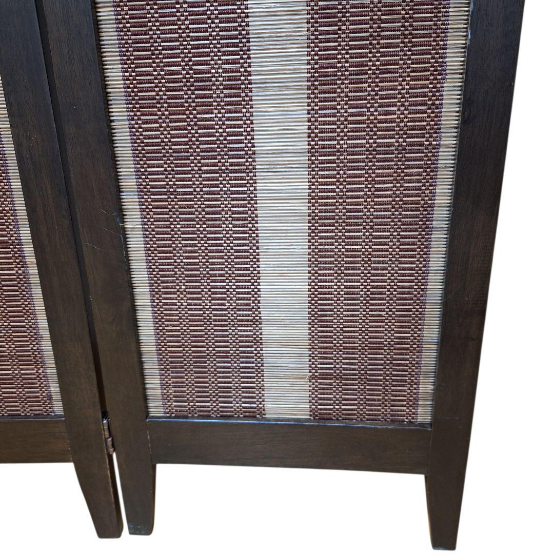 木製 3連 パーテーション 衝立 目隠し 間仕切り すだれ調 和モダン