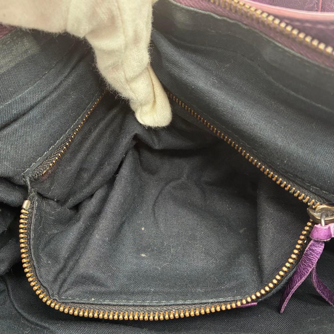 希少 BALENCIAGA ザ・ファースト 2way ハンドバッグ パープル