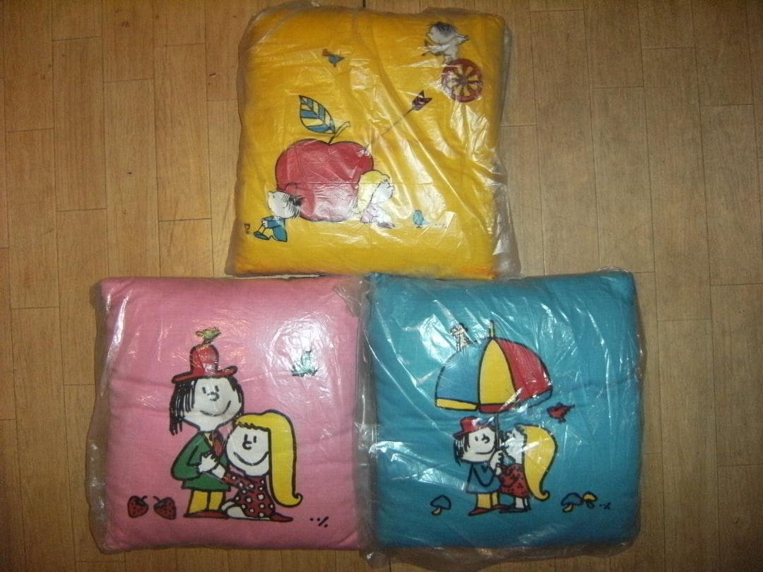 昭和レトロ★日本製★アニメ 原宿系 水森亜土 亜土ちゃん系 クッション 座布団