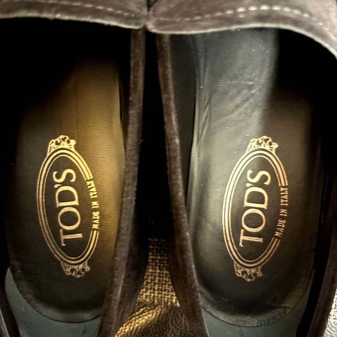 TOD'S スウェー ドシューズ ローファー　BLACK 27.5cm