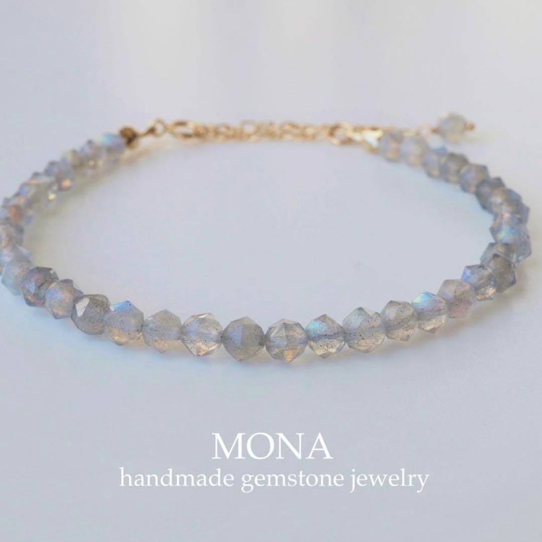 【blue.ks】 ✳︎SALE✳︎天然トパーズの華奢ゴムブレスレット