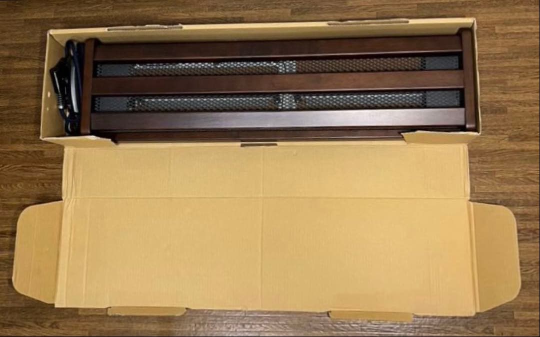 【良品】木枠フットヒーター 電気足温器 ハロゲンヒーター　MFH-321ET