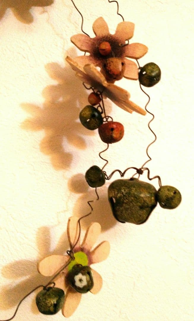 新品未使用☆アンティーク風☆トールペイント☆お花のオーナメント