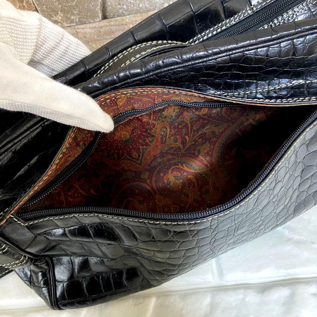 【希少】ENRIQUE LOEWE KNAPPE　クロコ型押し　ショルダーバッグ