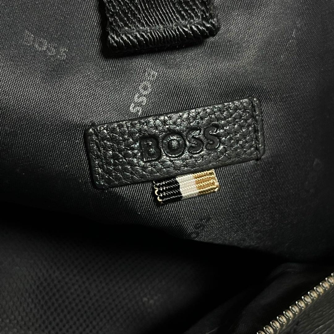 HUGO BOSS グレインレザー 2WAY ブリーフバッグ 2層