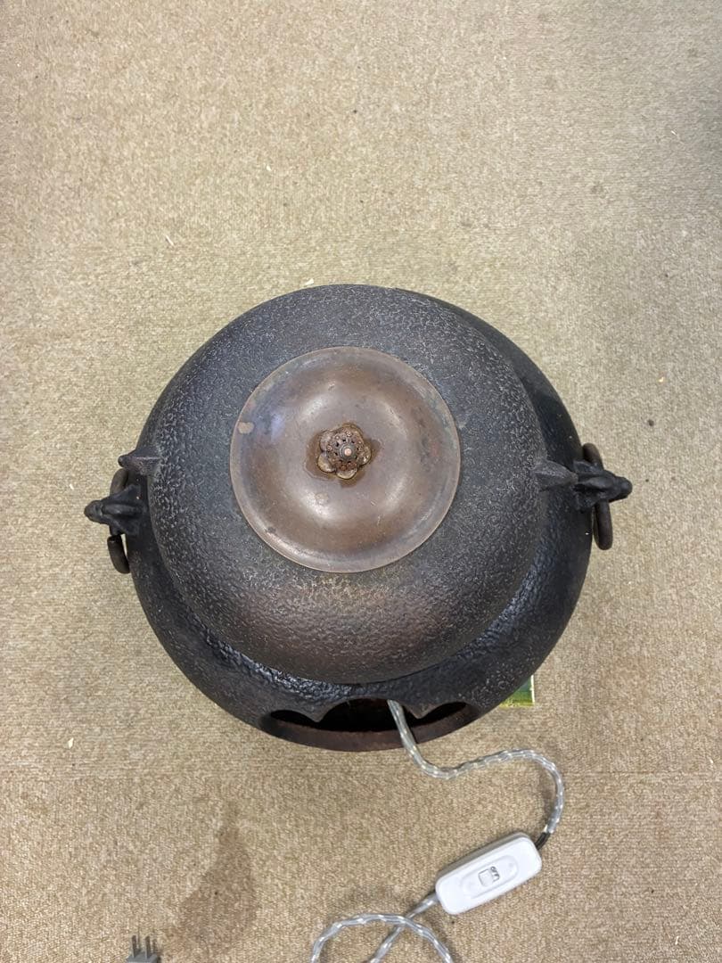 鋳鉄製 電気式 茶釜 取っ手付き