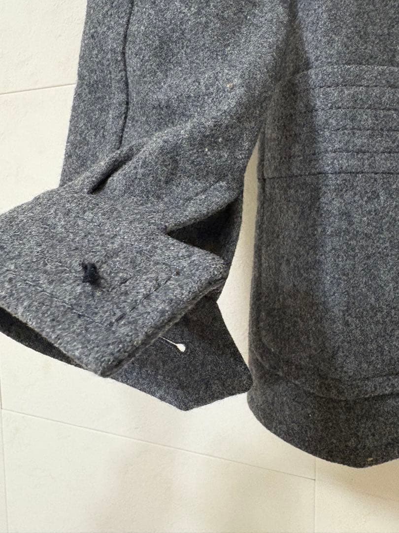 【希少】ヴィンテージCÉLINE ショート丈コート/ウール/グレー