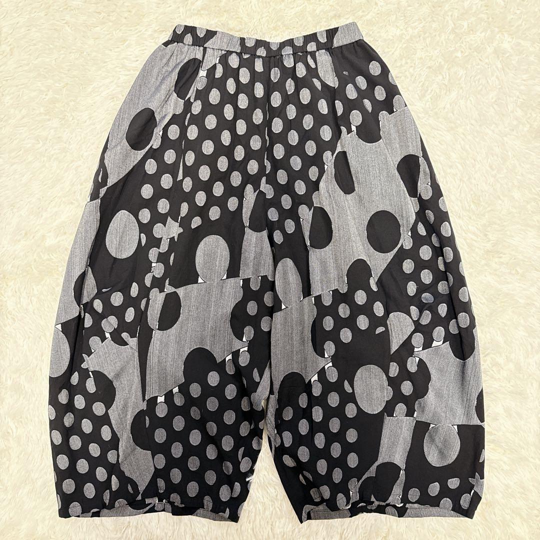 美品 慈雨 センソユニコ ドット柄 バルーンパンツ サルエル ワイドパンツ 40