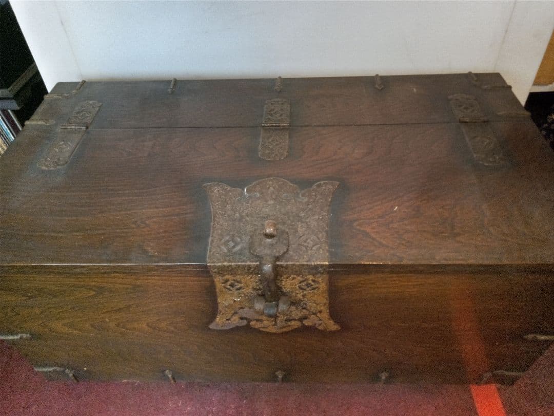 李朝家具　トンケ　木目調　木製アジアン収納箱