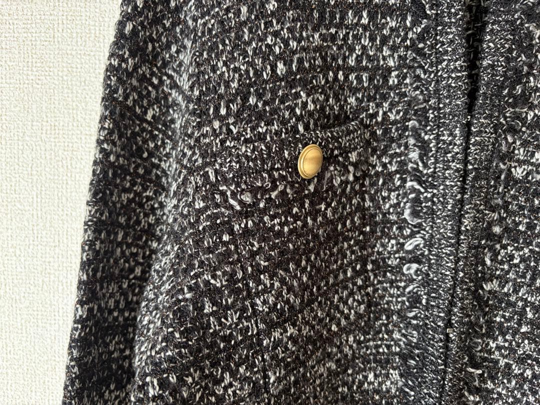 23区 ファンシーツイード ニットジャケット　金ボタン　定価31,900円