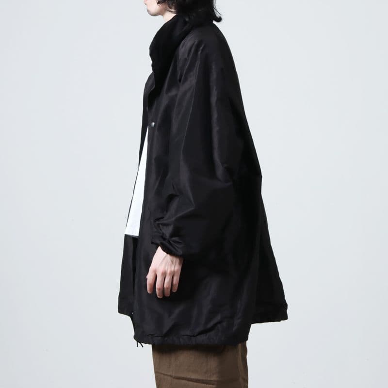 COMOLI (コモリ) コットンシルク フーデッドコート [BROWN]