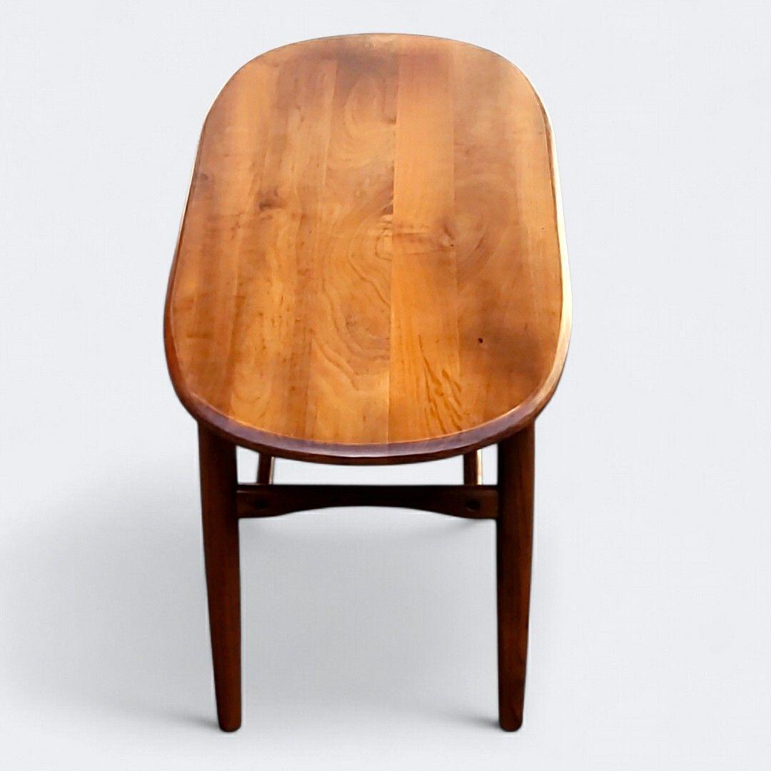 北欧 無垢 オーバル センターテーブル 棚付 コーヒーテーブル