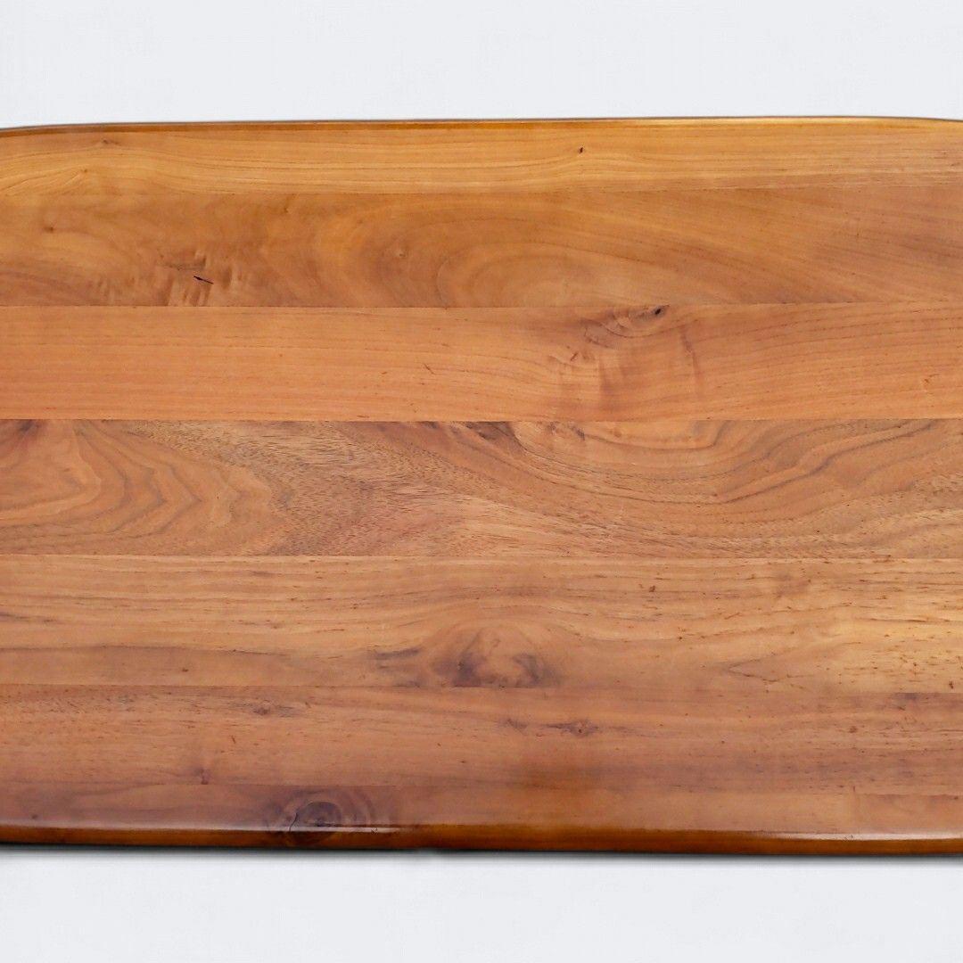 北欧 無垢 オーバル センターテーブル 棚付 コーヒーテーブル